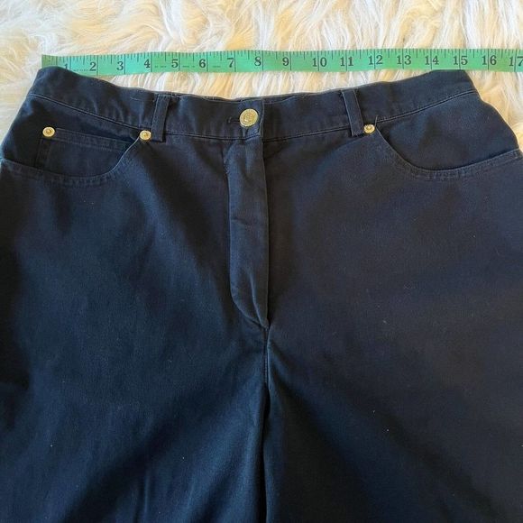 St John Sport Women Size 12 30x26 Pants Jeans Black Gold Hardware High Rise READ - Picture 9 of 12